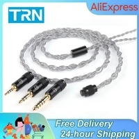 TRN Sea Serpent Upgrade Cable 3in1 2.5+3.5+4.4mm Plug HIFI Headphone 4 Core Copper Silver Mixed TRN Official Store Upgradable