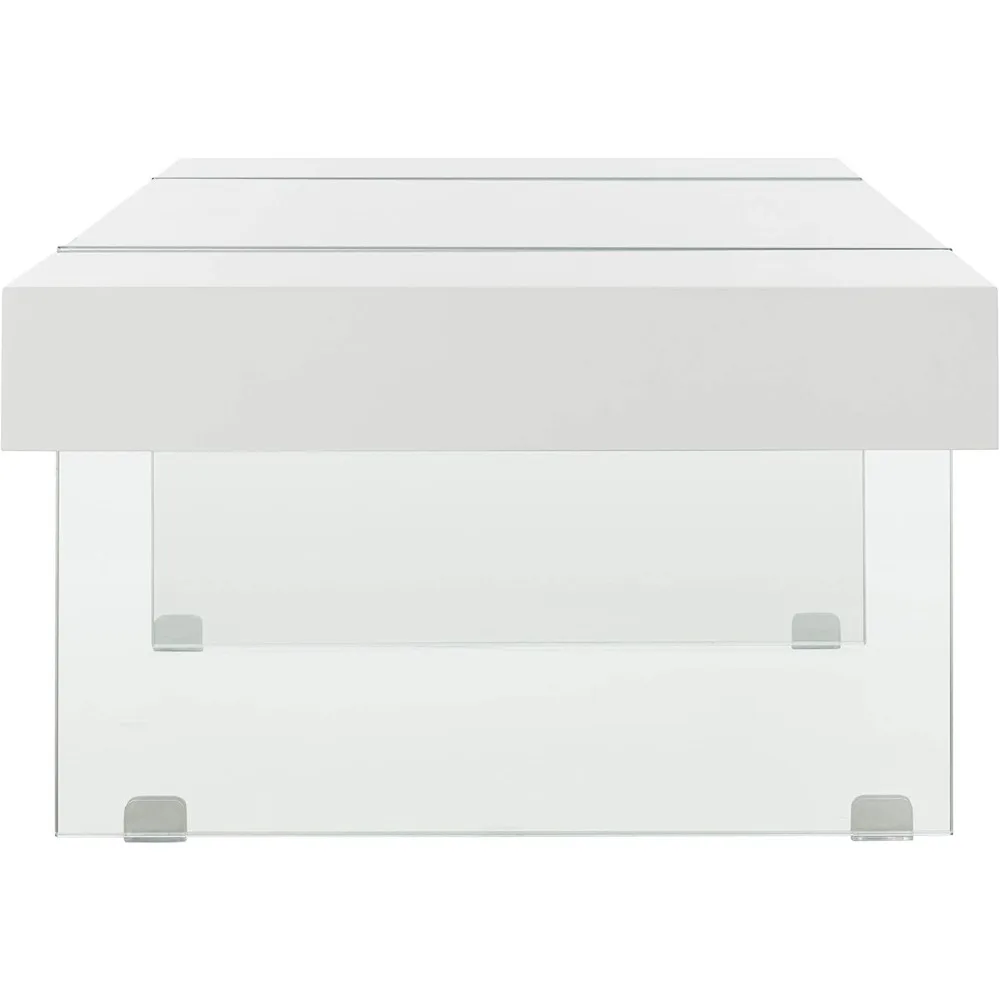 Branco e vidro perna Coffee Table, Home