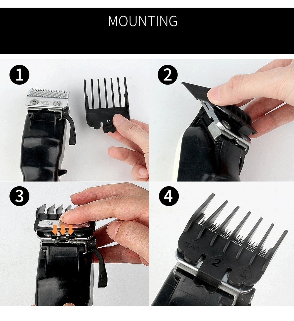 2/3/4Pcs Grenze Kamm Für Wahl Haar Clipper 1,5mm 3mm 4,5mm Professionelle schneiden Guide Kämme Haar Trimmer Positionierung Kamm Y0907 – Detail 11