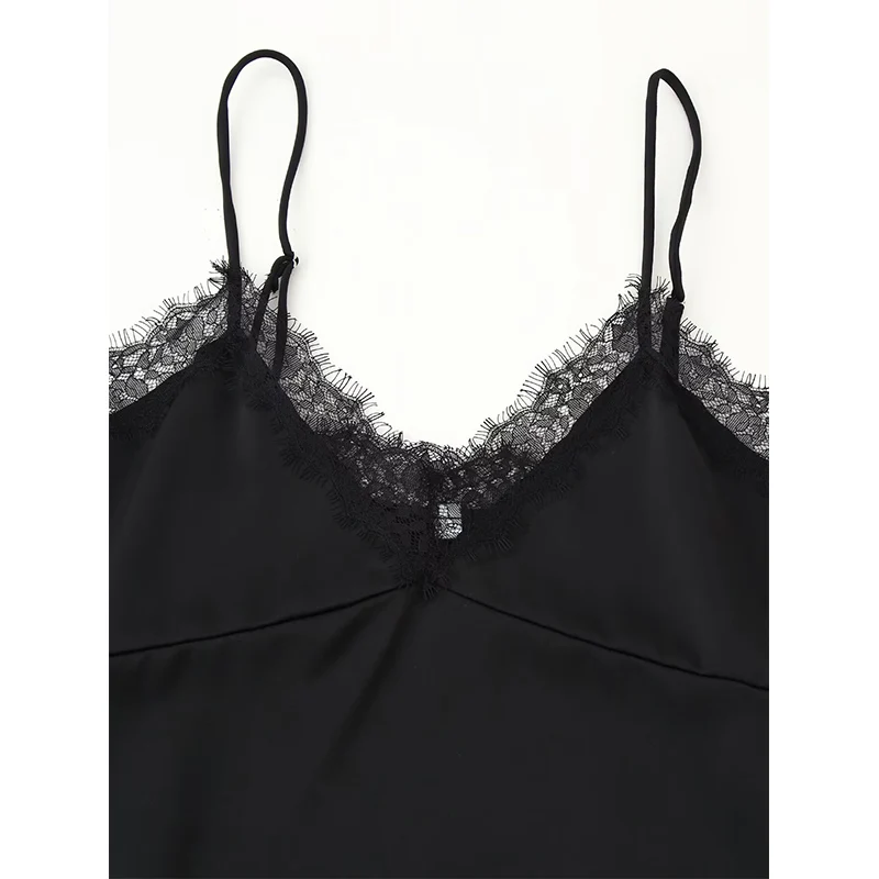 レディース 2025 新作トップス ファッション スリム Vネック レース サスペンダー レディース キャミソールトップス シック ストリート ジョーカー 秋 旅行 キャミソールトップス