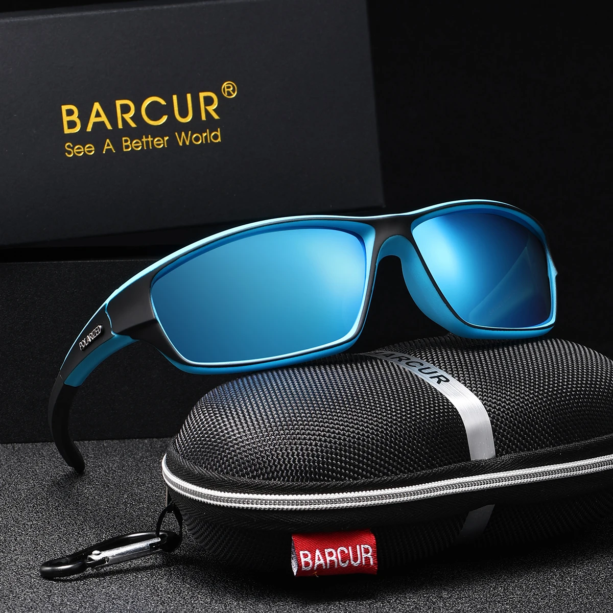 BARCUR Leichte und modische Sonnenbrille im Reitstil mit UV-Schutz, perfekt zum Wandern, Angeln und als Geschenk – Detail 2