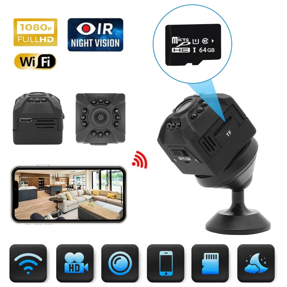 Imagem -03 - Mini Câmera de Visão Noturna Infravermelha Portátil Mini Filmadoras Embutidas Wifi hd Grande Angular para Câmera de Ação ao ar Livre x5 1080p hd