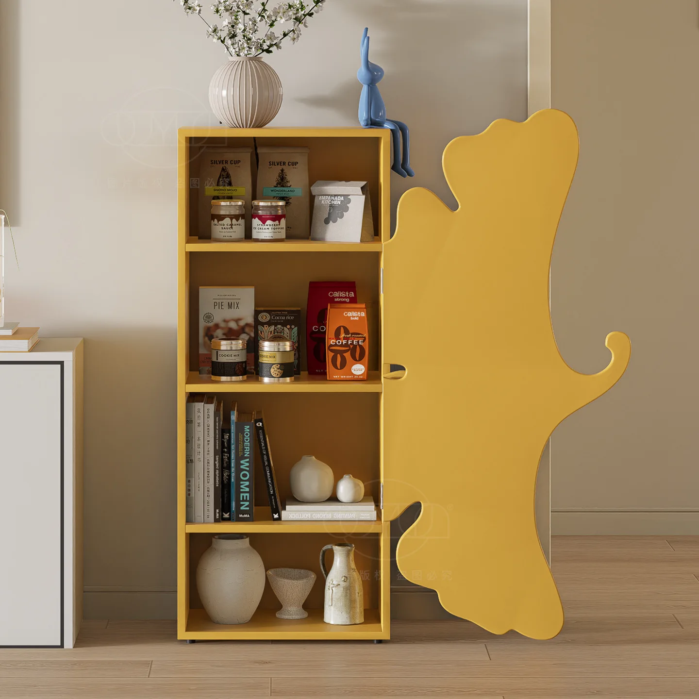 Floor to wall living room multi-layer shelves bookshelf creative bedroom light luxury cabinet