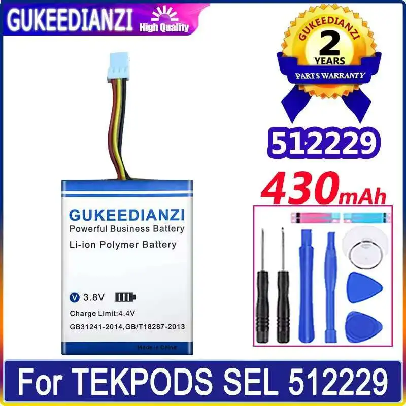 

For Tekpods Sel 512229 High Capacity Headphones Battery 430Mah