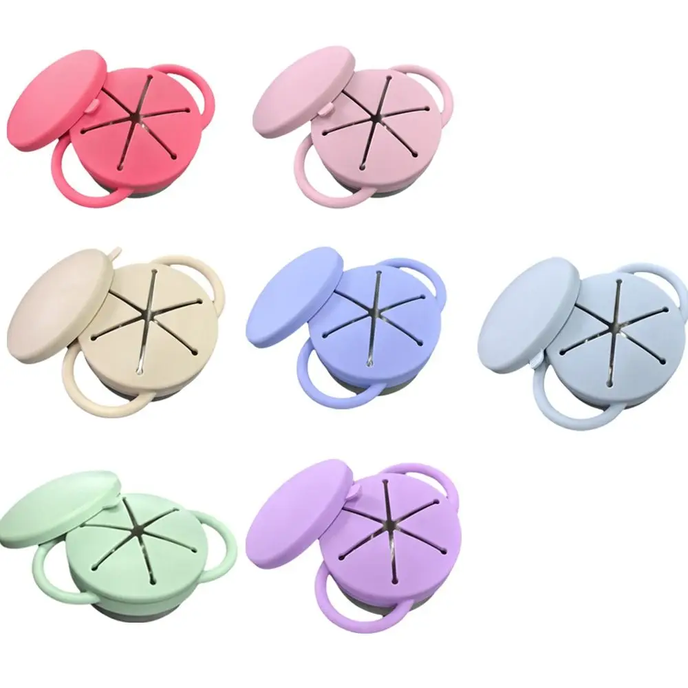 

Removable Toddler Snack Containers Easy-Grip Handles Portable Stainless Steel Snack Cups Food Grade Silicone