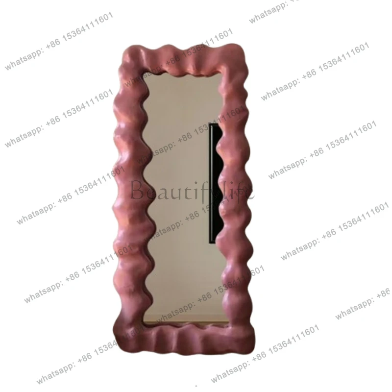 

Minimalist Korean Style Mirror Modern Full Body Dressing Aesthetic Full Body Mirror Funky Wavy Simple Spiegel Wand Home Products