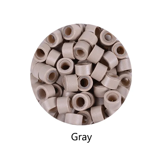 100 Stücke 5,0*3,0*3,0mm Micro Silikon Gefüttert Ringe/Verbindungen/Perlen MICRO Ring Link Quetschperlen Haarverlängerungswerkzeuge