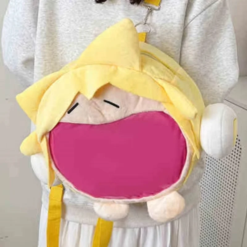 Super Cute Hatsune Miku Kagamine Rin Kagamine Len Plush Shoulder Bag Painful Packet Kawaii Cosplay Backpack Girls Children Gift