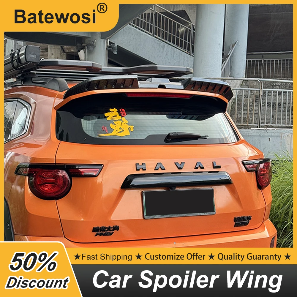 

For GWM Haval H7 Dargo 2rd 2025 2026 Rear Roof Trunk Lid Car Spoiler Wing ABS Material Black Carbon Color Exterior Accessories