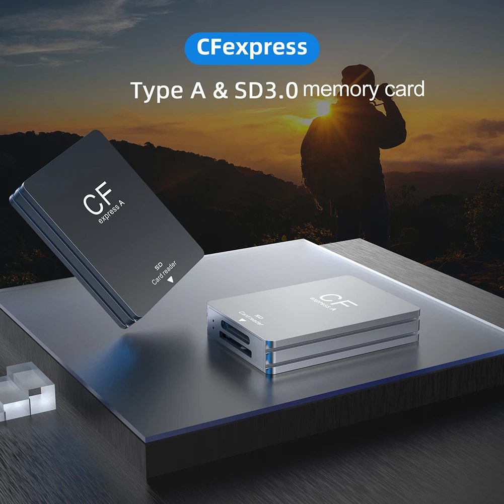 

2-in-1 CFexpress Type A &SD Card Reader CF Express Card Reader Type A Adapter USB 3.2 10Gbps with USB C To USB C/A Cable for SLR