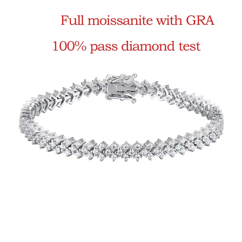 Smyoue Moissanite Tennis Bracelet Silver 925 3