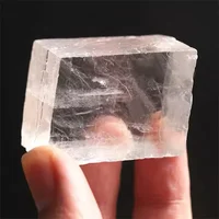 1pc Wholesale Clear Optical Calcite Raw Cube Iceland Spar Slab Natural Energy Rough Crystal Minerals Healing Stones Witchcraft