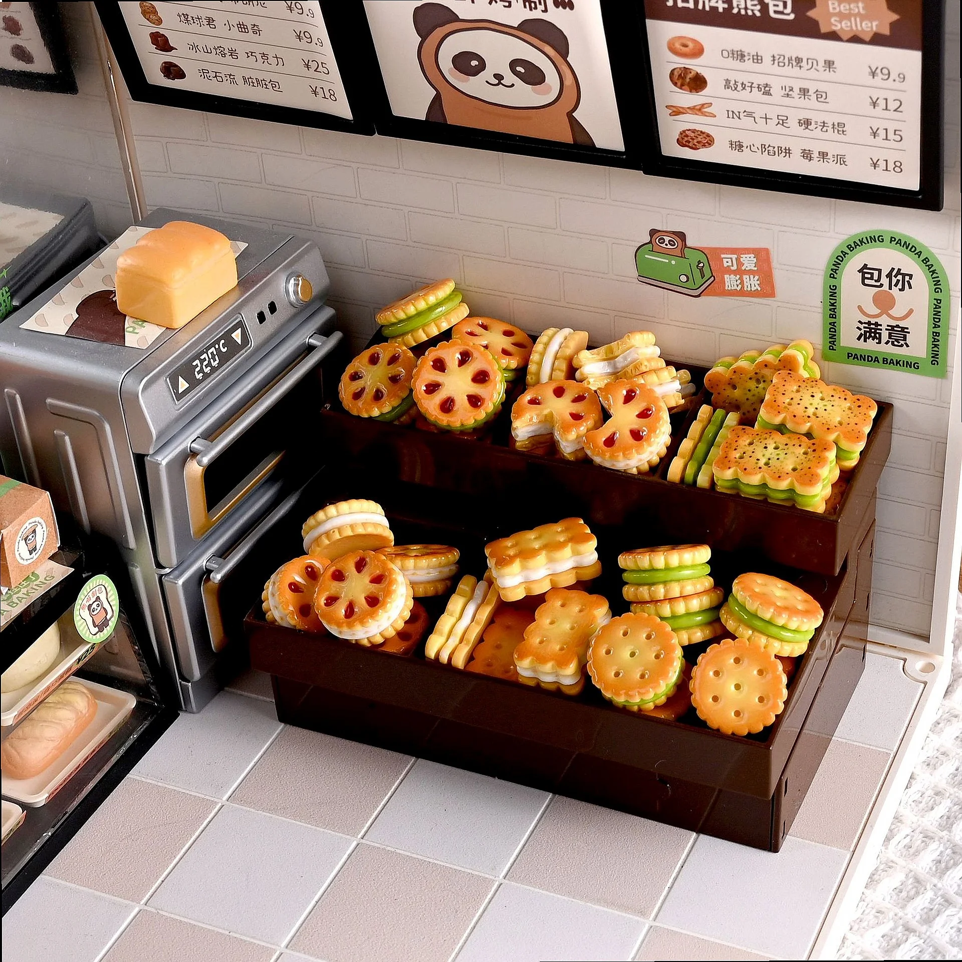 100pcs Cute Mini Simulated Jam Cookies Resin Dollhouse Food Miniature Breakfast Dessert Decor