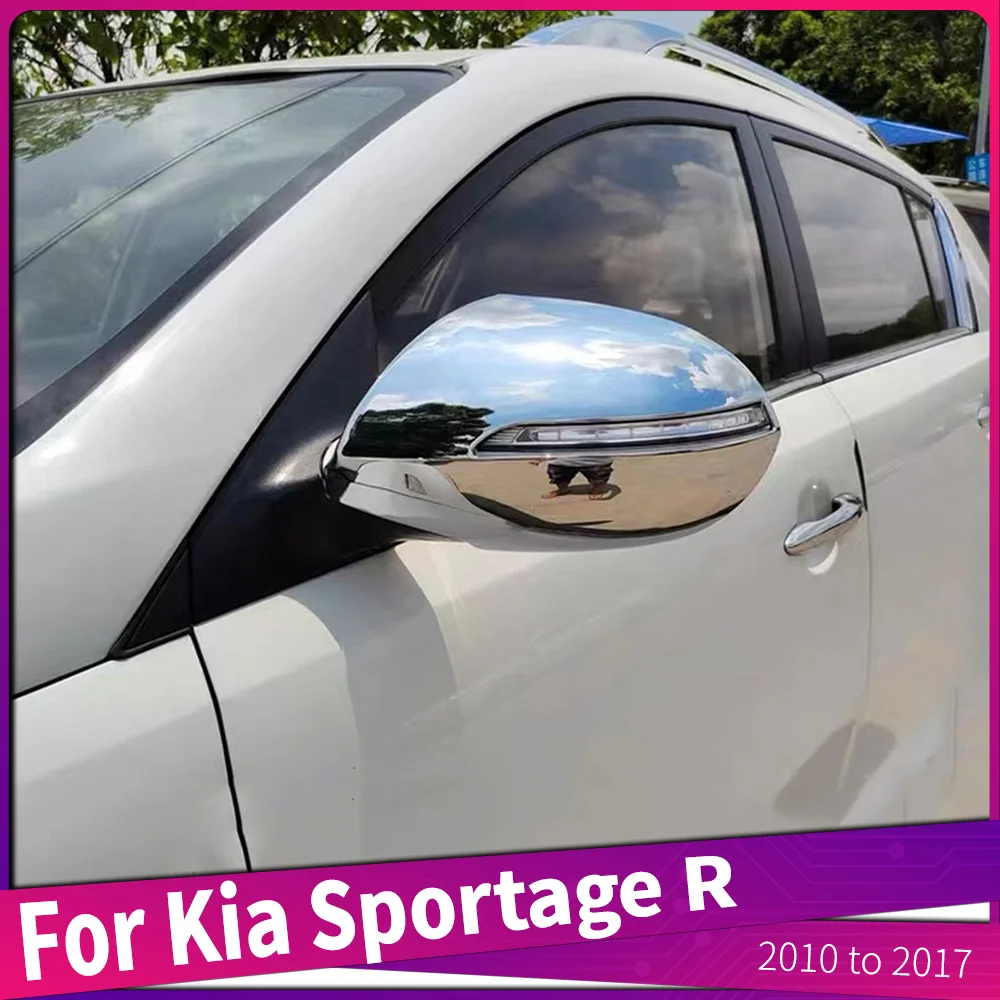 For Kia Sportage R 2010 to 2017 ABS Chrome Car Rear View Mirror Decoration Side Door Mirror Cover Cap