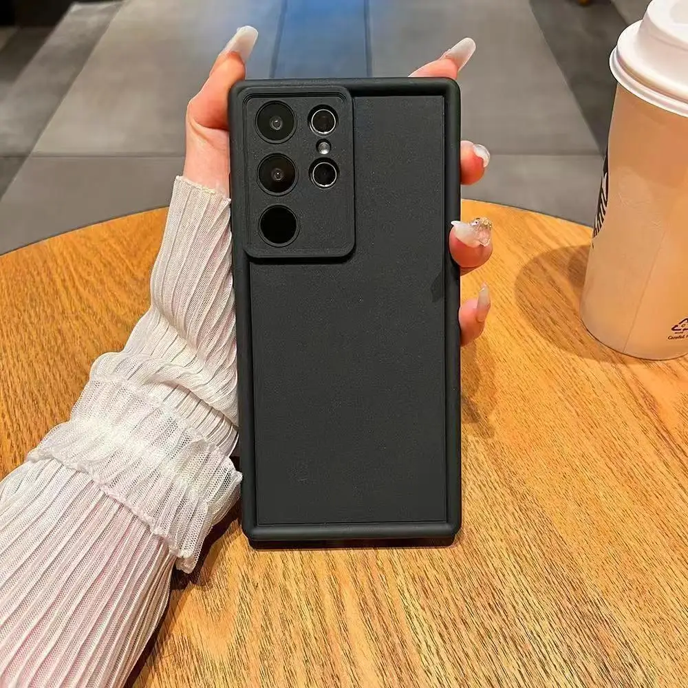 Luxus Matte Silikon Fall Für Samsung Galaxy S22 S23 S24 fe S25 Plus S22 Ultra Kamera Schutz Anti Drop Zurück abdeckung Fällen