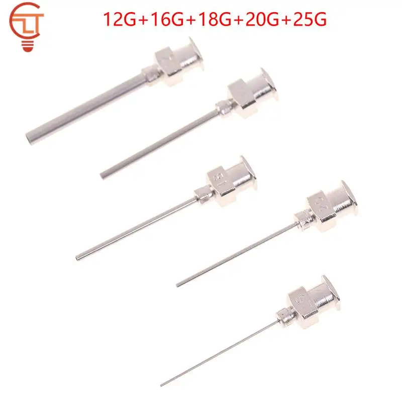 Imagem -03 - Agulha de Ponta sem Corte Seringa Dispensador Agulhas Dispensando Cola Acessórios e Suprimentos Aço Inoxidável 12g Mais 16g 18g Mais 20g 25g Peças