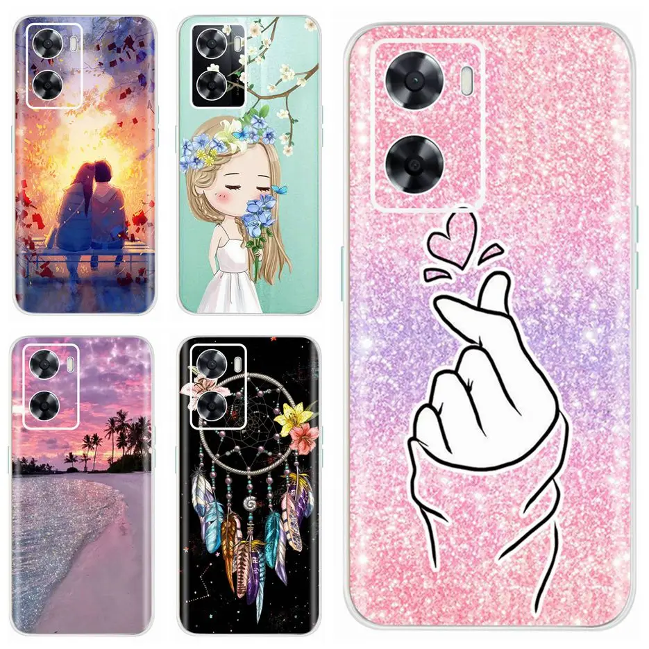 For Oppo A57 4G Case CPH2387 Cute Painted Cover Soft Silicone Phone Case Fro Oppo A57 OppoA57 4G Back Cover 6.56'' Fundas Bumper