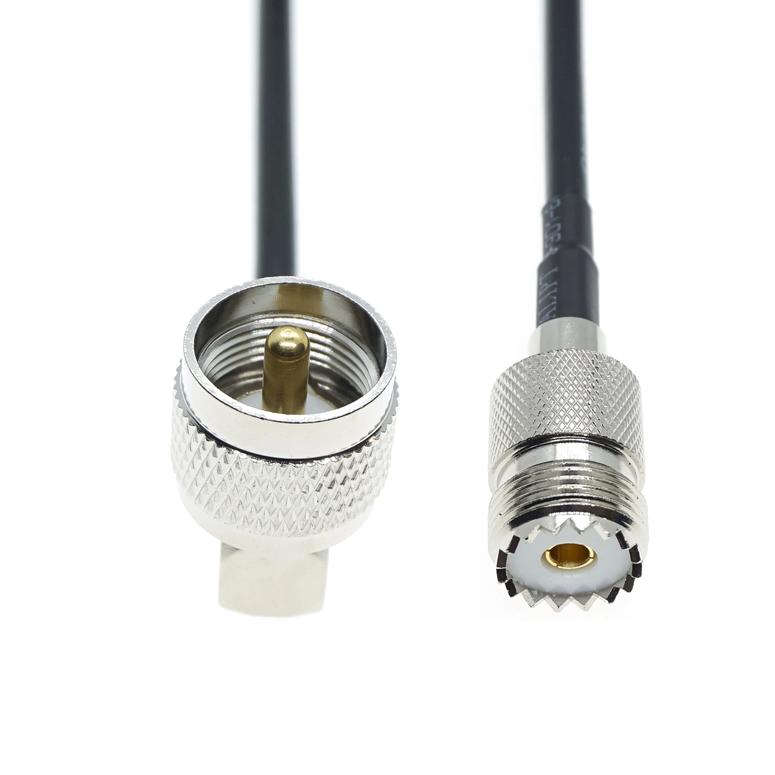 Rg58 Kabel Uhf Pl259 Mannelijke Rechte Hoek Naar Uhf So239 Vrouwelijke Jack Rf Coaxiale Kabel 50 Ohm Voor Systeemverlenging Pigtail
