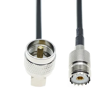 Rg58 Kabel Uhf Pl259 Mannelijke Rechte Hoek Naar Uhf So239 Vrouwelijke Jack Rf Coaxiale Kabel 50 Ohm Voor Systeemverlenging Pigtail