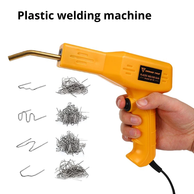 Agrafeuse à chaud Machine à souder le plastique Kit de réparation de pare-chocs fer à souder pour la réparation du plastique réparation de pare-chocs de voiture pistolet de soudage jaune