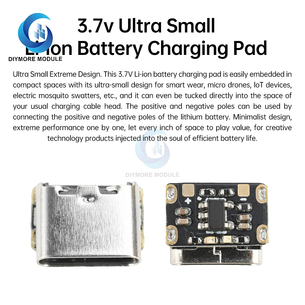 1-5 قطعة بطارية ليثيوم أيون صغيرة شحن الوسادة 3.7 فولت 4.2 فولت 18650 لوحة المفاتيح شحن لوحة الطاقة حماية نوع C وحدة الإدخال