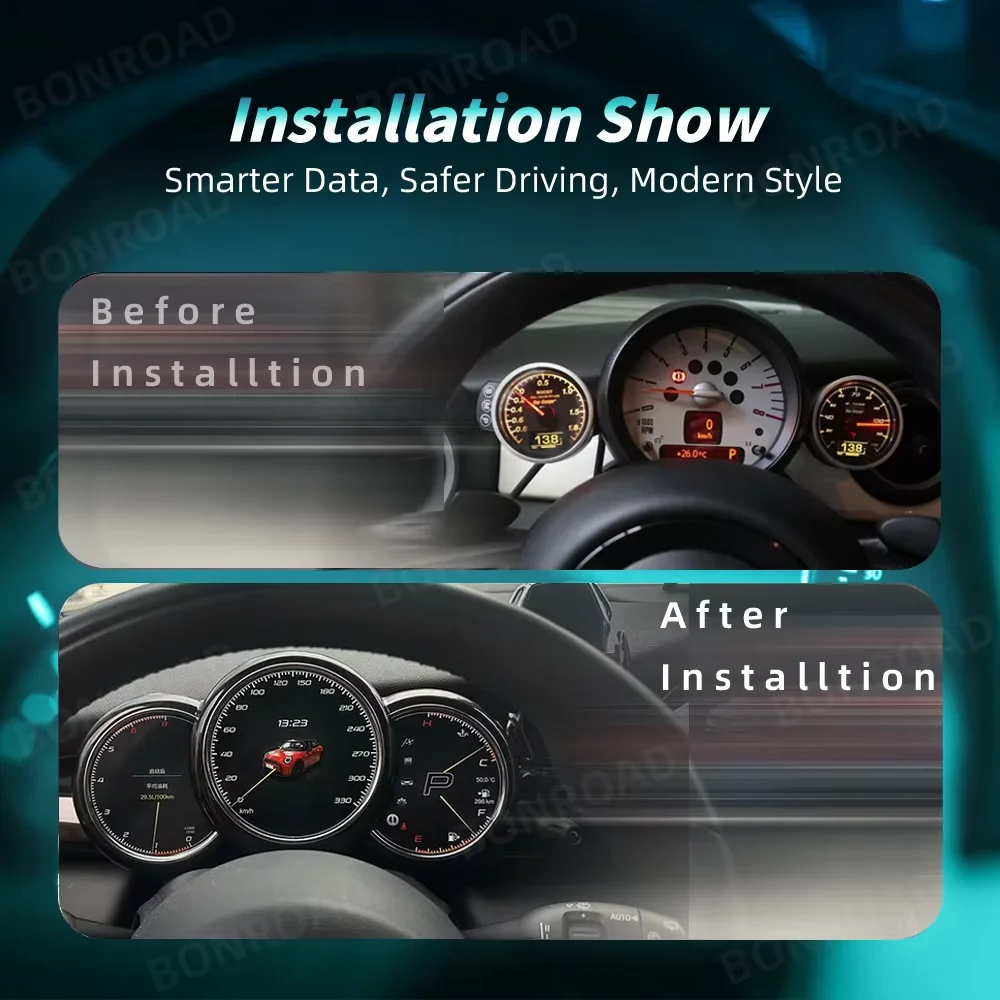 BONROAD Auto LCD Dashboard Für BMW MINI Cooper R55 R56 R57 R60 F55 F56 F57 2006-2023 Panel Digital cluster Tacho Instrument