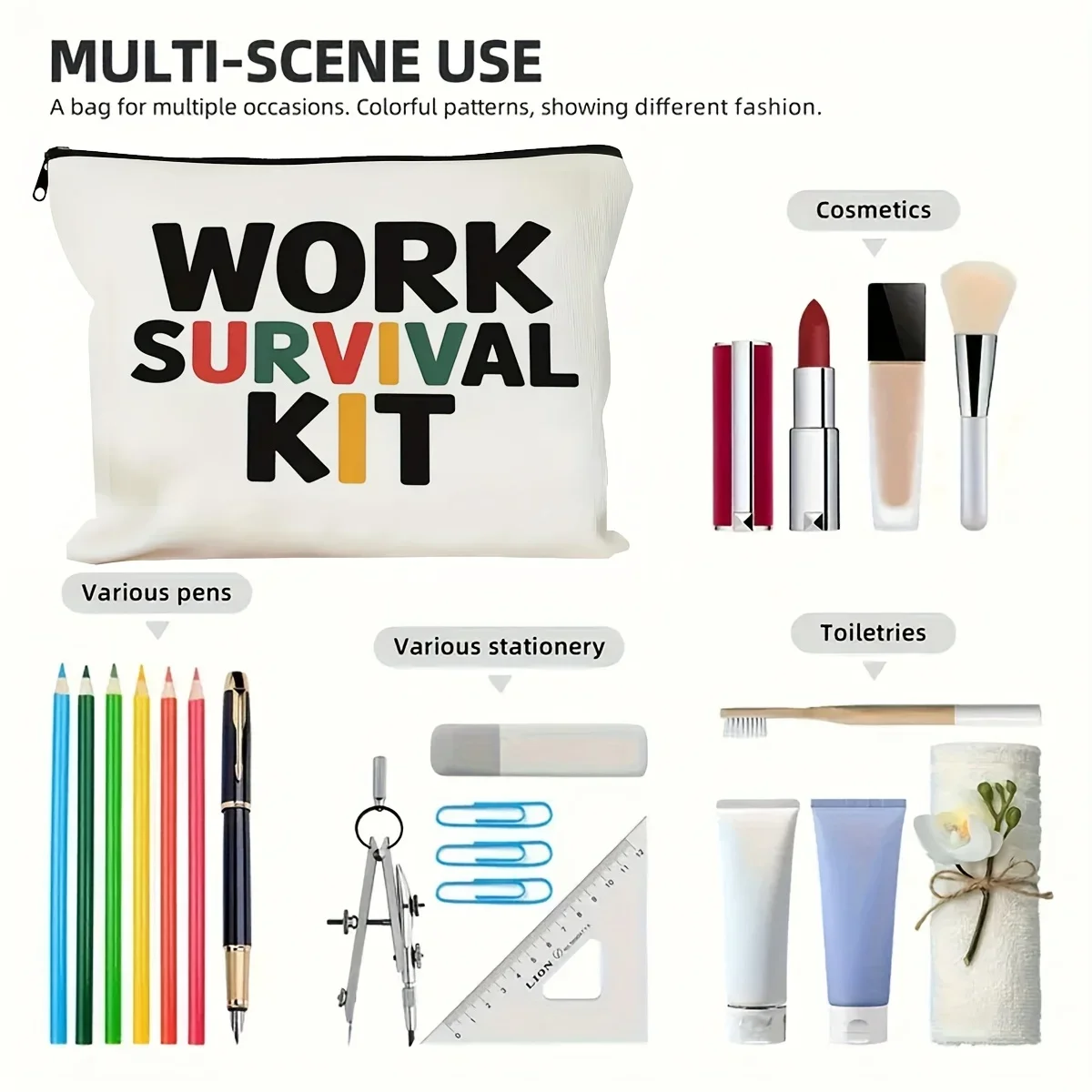 Makeup Travel Bag, Lightweight And Portable Toiletry Storage Bag, Prominently Printed With The Words 