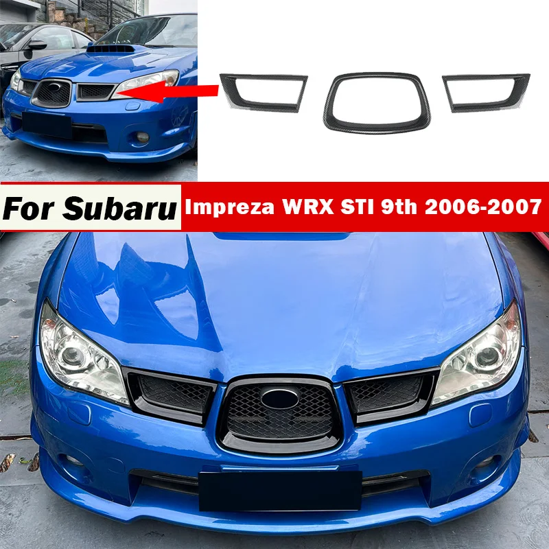 

For Subaru Impreza WRX STI 9th 2006-2007 Car Front Bumper Hood Grill Mesh Outer Cover Body Kits Guard Decoration Modification