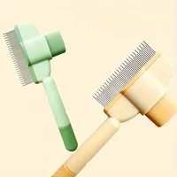 Dog Grooming Comb Dogs & Cats Hair Knot Comb To Remove Floating Hair Brush Cat Grooming Pet Self-cleaning Comb ﻿