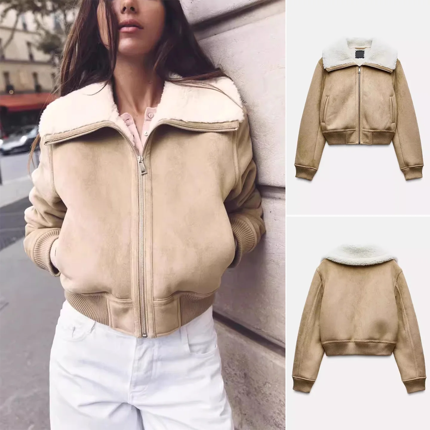 

Осень-зима, новое женское модное пальто с отложным воротником и длинным светом в рубчик, двустороннее или курто 638268