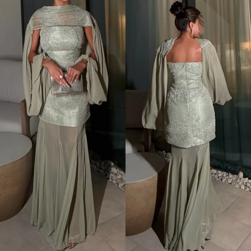 

Customized Matching Formal Chiffon Beading Pleat A-line Strapless Long Dresses Bespoke Occasion Dresses Sizes Available Sparkle