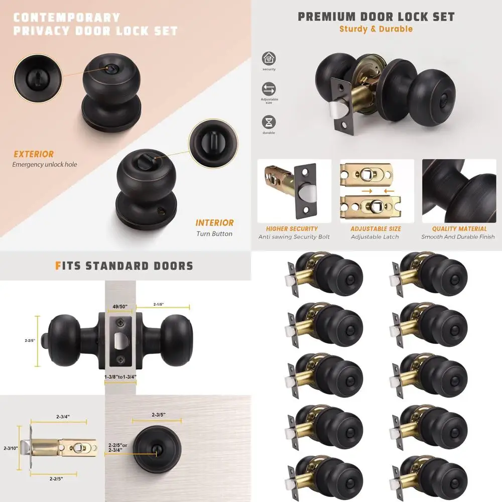 

Дверные ручки из бронзы с эффектом состаривания, нержавеющая сталь, с ключом, для внутренних дверей, с функцией запирания, подходят для спальни и ванной комнаты