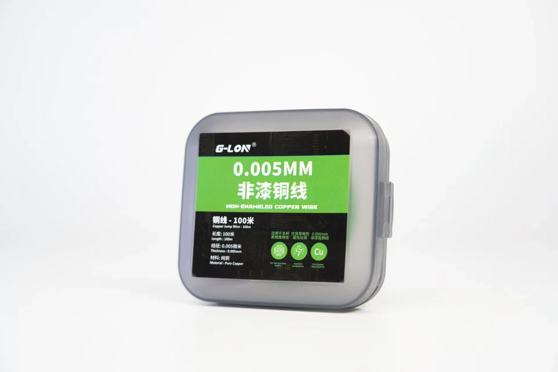 G-LON Kawat Tembaga Tidak Terisolasi Ultra-halus Diameter 0.005Mm Panjang 100M untuk Perbaikan Ponsel LCD CPU PCB Link Alat Kawat Jumper