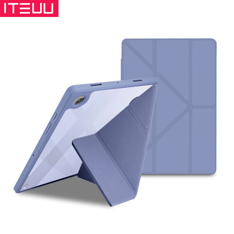 

Luxury Y-fold Leather Stand Tablet Case For Samsung Tab S10 S8 S9 Plus S7 S7FE A9 A8 Case Cover Hard Clear Acrylic Shockproof