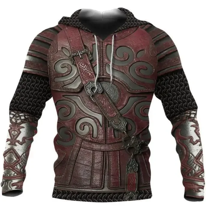 Knights Templar 3D-Druck Herren Laxity Hoodie Lässiger Oversize-Pullover Beliebter Streetwear-Mode-Sweatshirt Trendige Herrenbekleidung – Detail 5