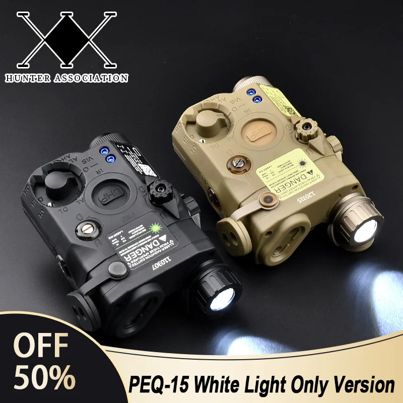 

Tactical Flashlight PEQ 15 Nylon Plastic Only LED White Light No Laser No IR With Pressure Switch Fit 20MM Rail Hunting Airsoft