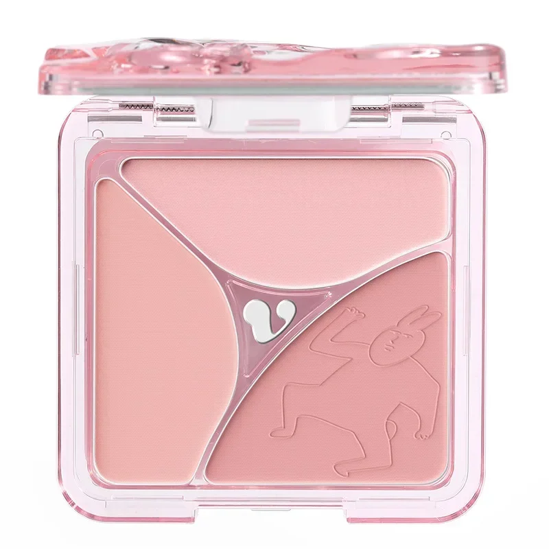 VEECCI X Roze Konijngewricht Emotionele Code Driekleurige Blush Uitbreidende kleur Krimpende kleur Multifunctionele Blush