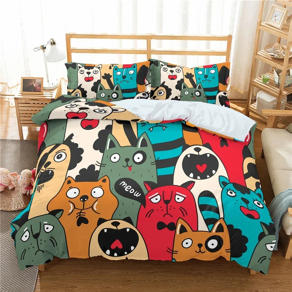 

Cartoon Graffiti Print Bedding Set Single Twin Double Queen King Cal King Size Bed Linen Set