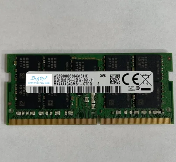 For 32G 2RX8 PC4-2666V-TG1-11 M474A4G43MB1-CTDQ ECC SODIMM