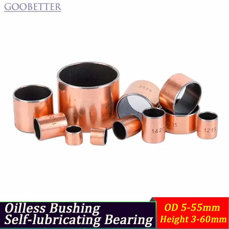 

SF-1 Self-Lubricating Bush Sleeve ID 3-60mm/OD 5-55mm Maintenance-Free Bearing for Excavator Conveyor