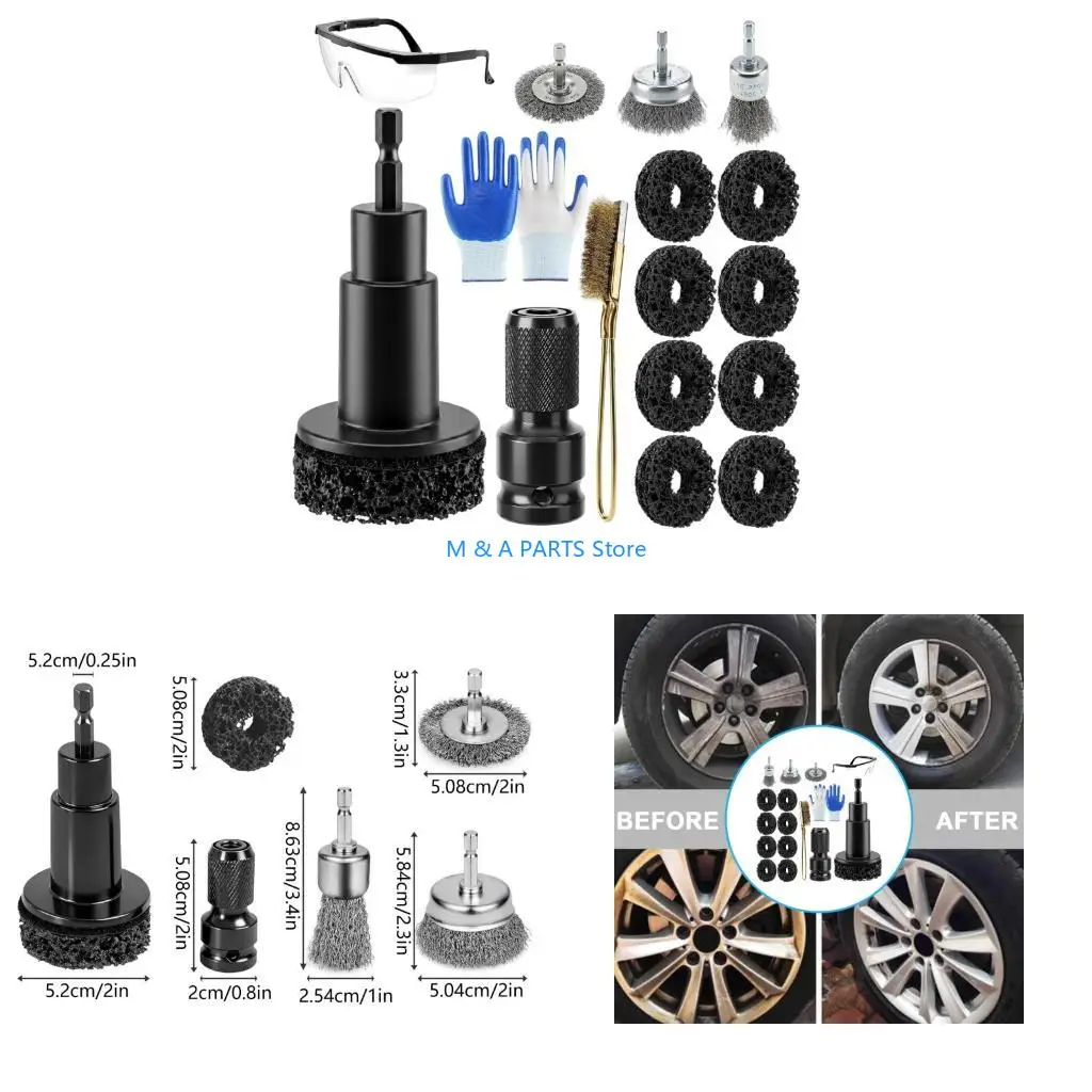 U1JF Wheel Center Corrosion Cleaning Tool Set for Brake Disc Service Use