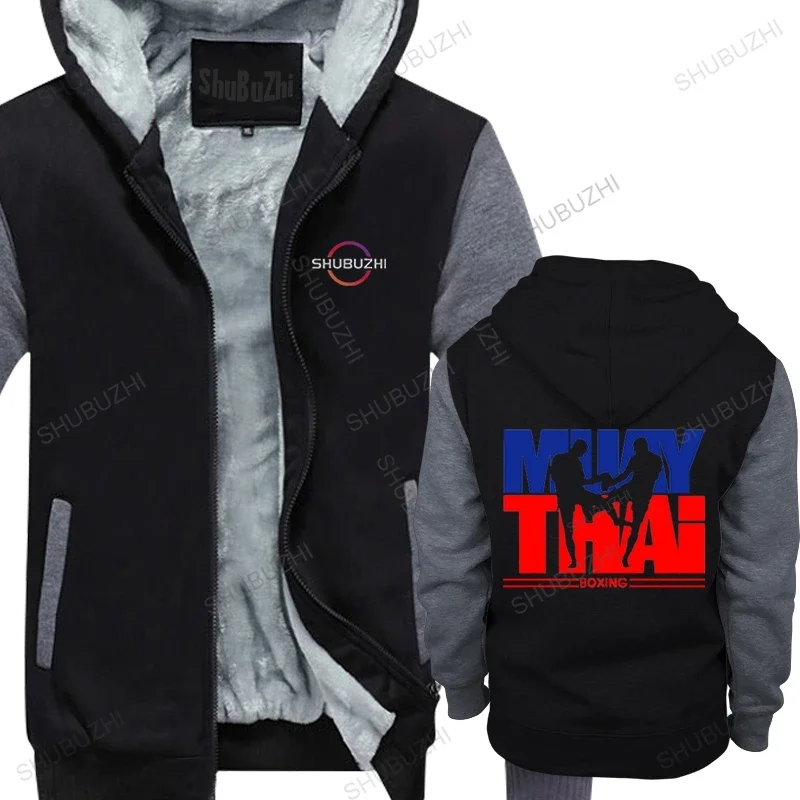 Mens luxury cotton thick hoodies Plus Size Muay Thai Boxing Fight Leisure Men's  fashion coat Custom Men warm jacket Group Brand