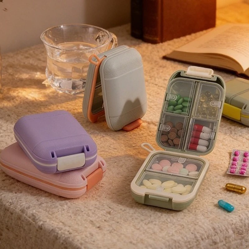 

Мини-контейнер для таблеток, удобный дозатор-органайзер, для трех приемов пищи в день, герметичный, влагонепроницаемый, для лекарств.