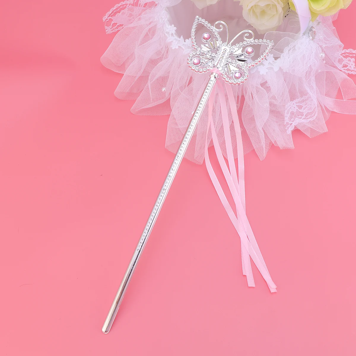 

3Pcs Butterfly Electroplated Fairy Sticks Creative Princess Party Decoration Wands Electroplating Pentagram Wand