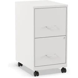 2-Drawer Vertical Mobile File Cabinet, Letter Size, Pearl White, 18-Inch-D (19634)