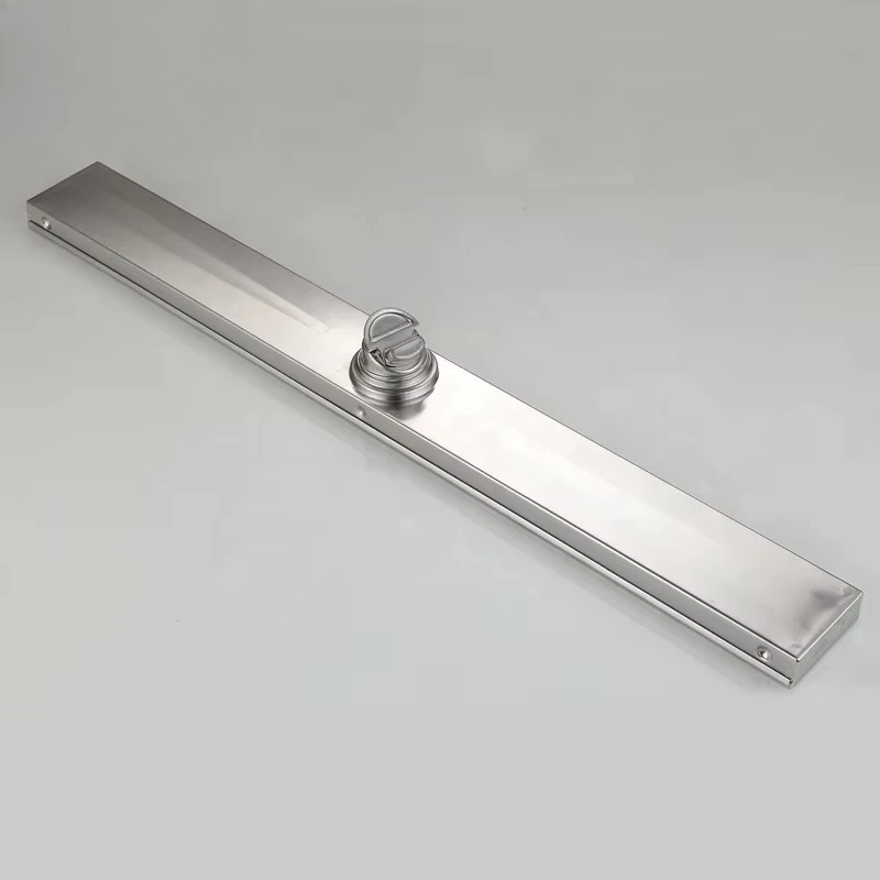 

Stainless steel sus304 invisible tiles of different sizes are inserted into the bathroom long linear floor drain