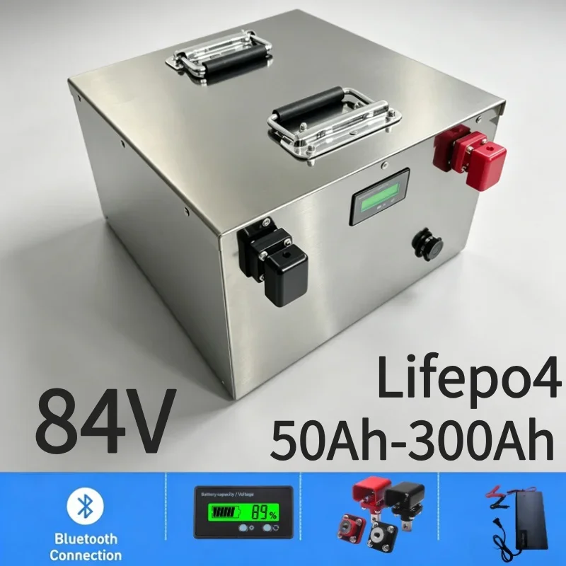 JUN NENG LI 84V Large Capacity LiFePO4 Battery Pack 60Ah~310Ah with Smart BMS APP Real-Time Monitor Deep Cycle Lithium Battery