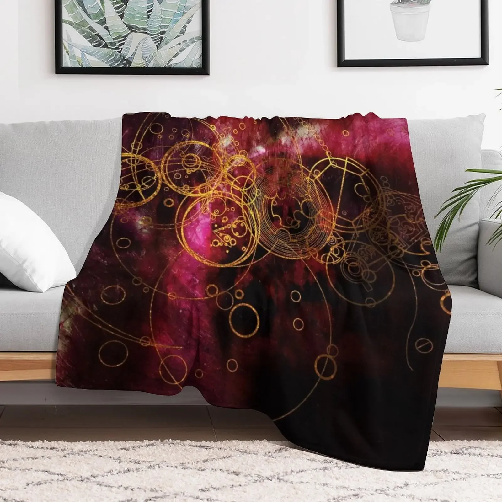 ClockWork Writing Red Throw Blanket Multi Purpose Soft Warm Blanket for Home Travel