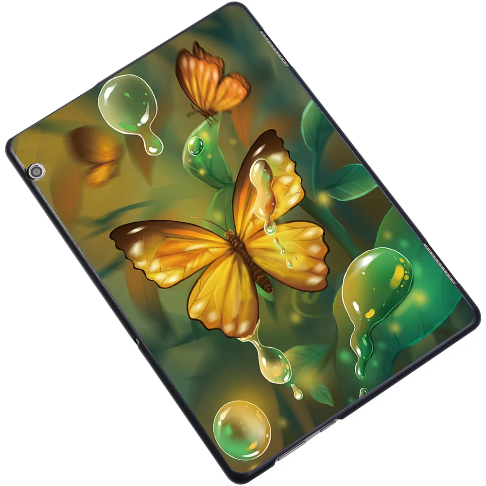 Tablet Hard Shell Case for Huawei MediaPad T3 10 9.6" Animal Pattern Anti-fall Plastic Protective Shell + Free Stylus