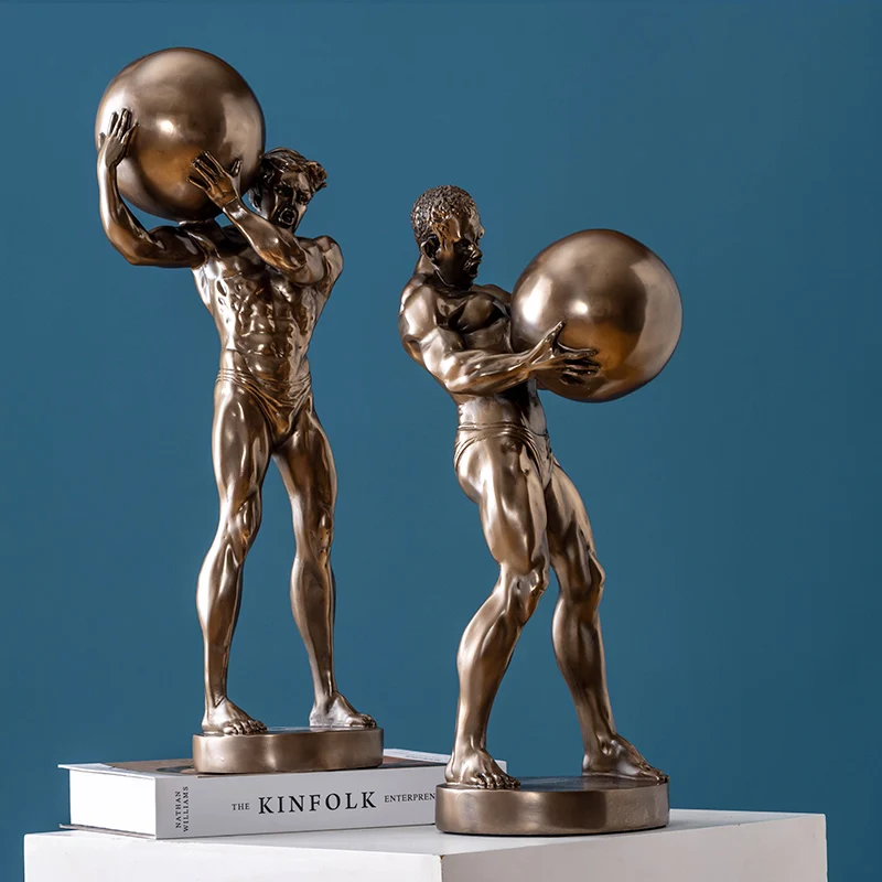 

Креативная статуя сингмена, спортивная фигурка человека, скульптура, роскошная гостиная, офис, настольная винная стойка, декор, изделия из смолы, украшения